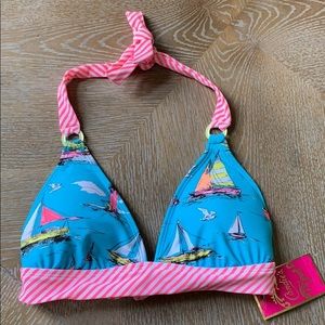 Candie’s | Sea Sailboats Triangle Swim Bikini Top